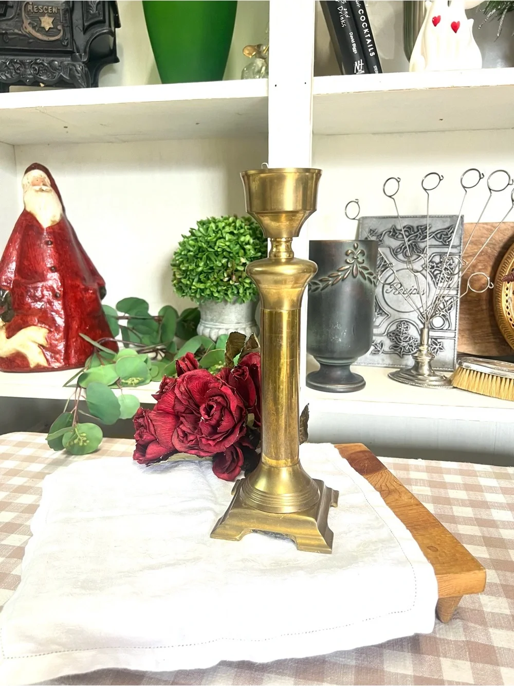 Vintage brass candlestick holder